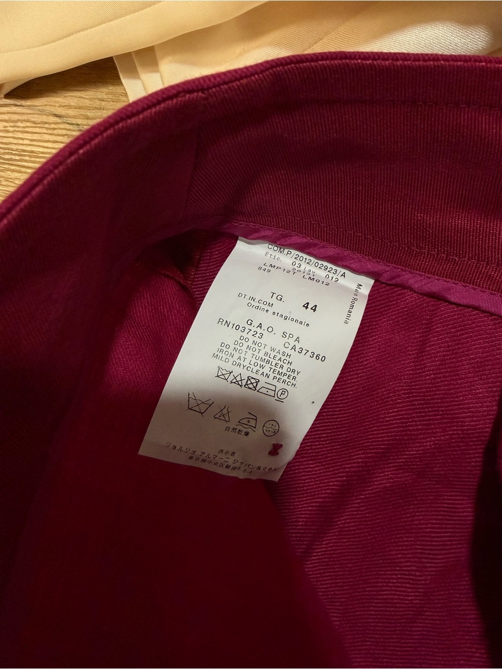 Armani Collezioni Magenta Straight-Leg Pants - Picture 6 of 7